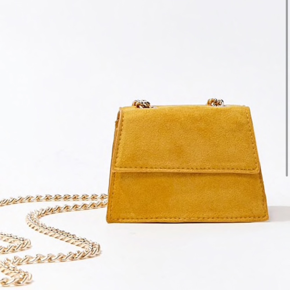 Faux suede crossbody bag